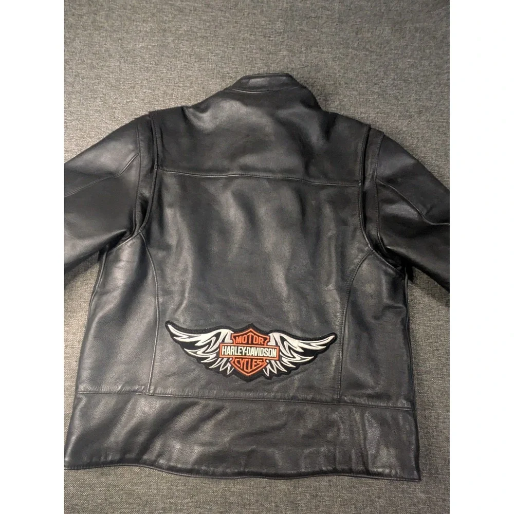 Vintage Harley Davidson Leather Jacket H-D Motorcycle Sport Rider USA Made Men L